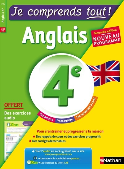 Je comprends tout ! Anglais 4E (Broché)