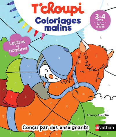 T'choupi Lettres et nombres 3-4ans petite section - Coloriages malins (Broché)