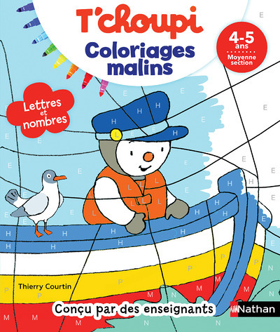 T'choupi Lettres et nombres MS - Coloriages malins - 4-5 ans (Broché)