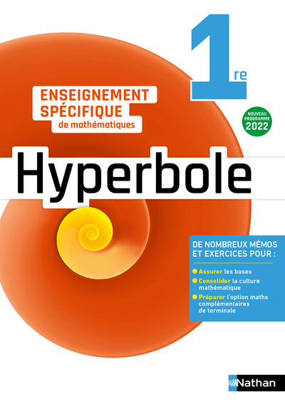 Hyperbole - Maths 1ère - 2022 - Cahier - élève (Broché)