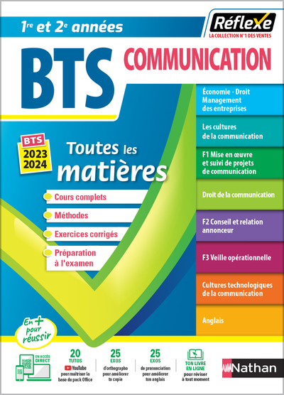 Toutes les matières Réflexe - BTS Communication n°16 - 2023 (Broché)