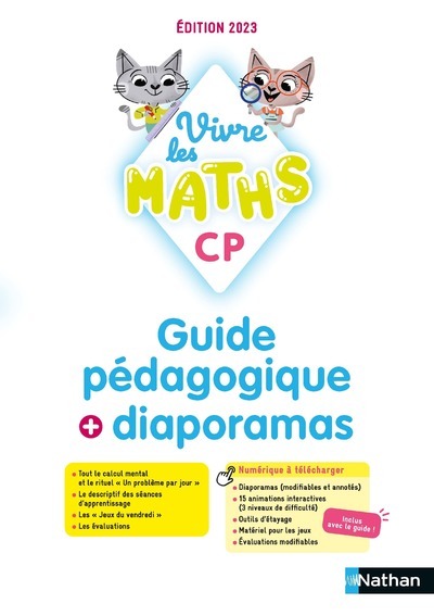 Vivre les maths - CP - Guide pédagogique + Diaporamas - Edition 2023 (Broché)
