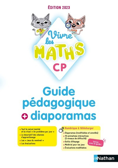 Vivre les maths - CP - Guide pédagogique + Diaporamas - Edition 2023 (Broché)