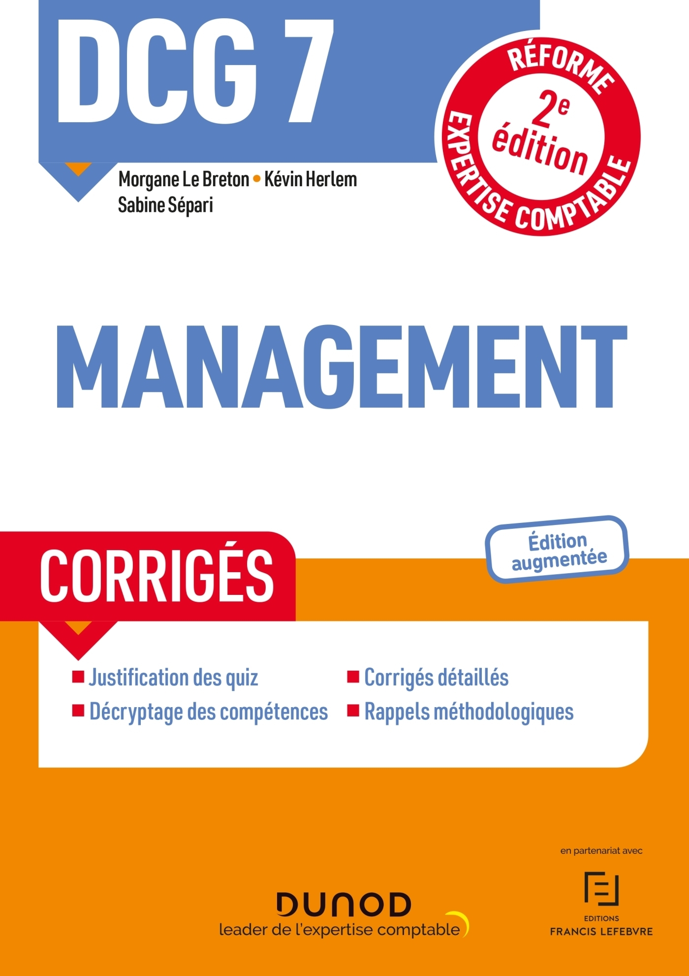 DCG 7 Management - Corrigés - 2e éd. (Broché)