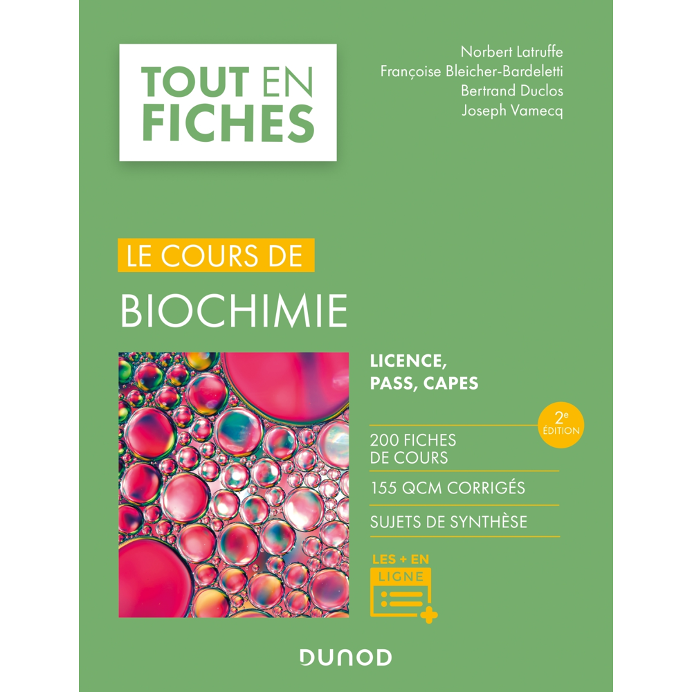 Biochimie - Tout le cours en fiches - 2e éd (Broché)