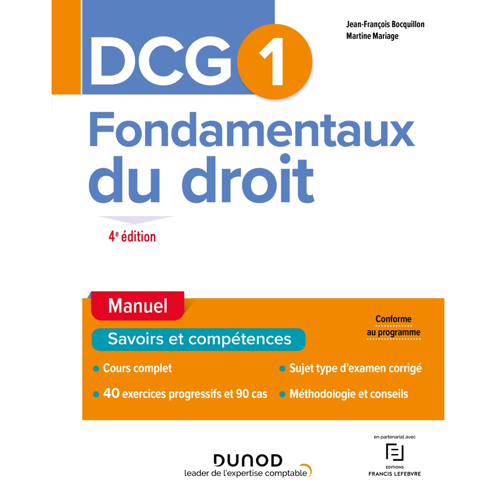 DCG 1 Fondamentaux du droit - Manuel 4e éd. - Manuel (Broché)