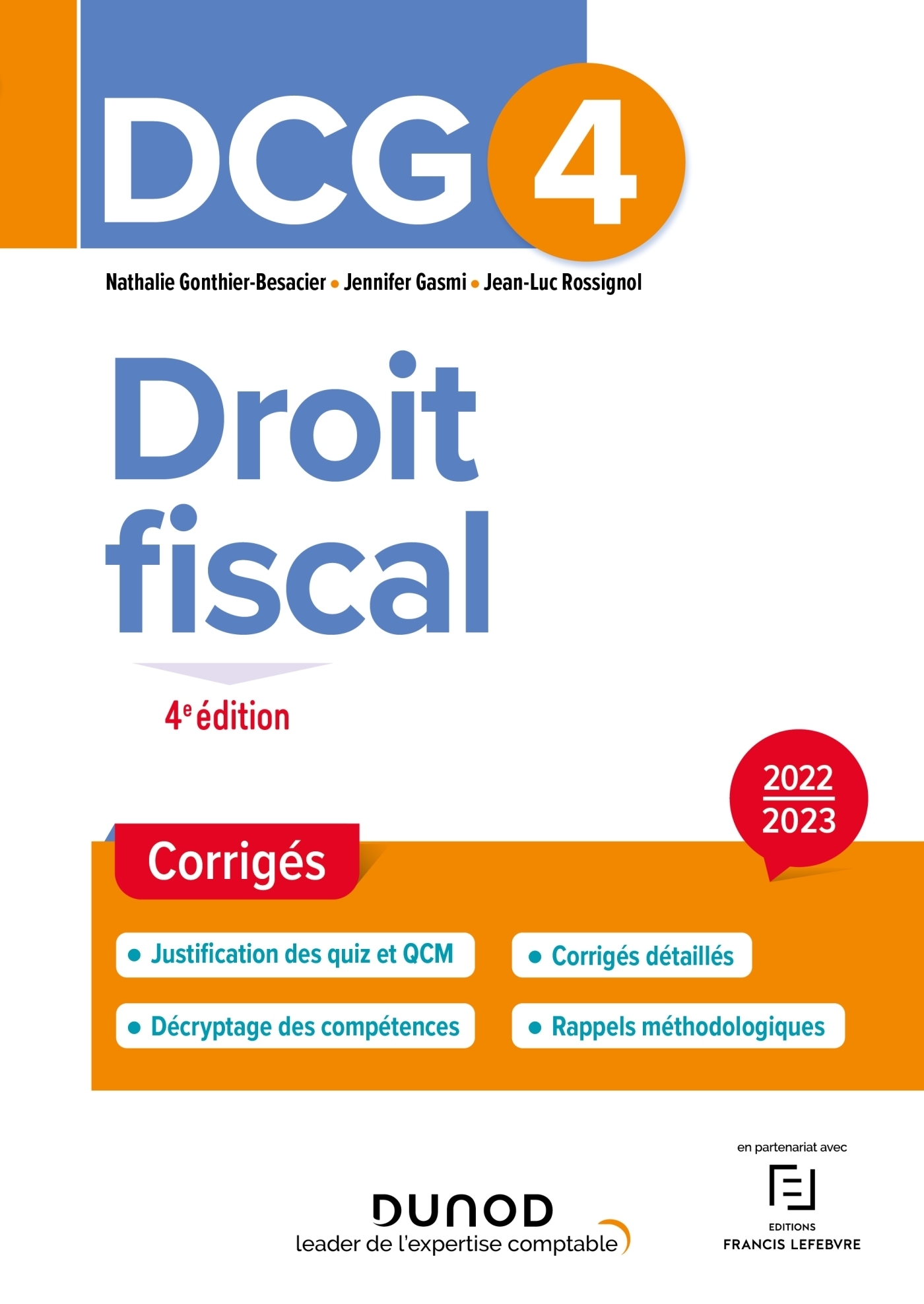 DCG 4 Droit fiscal - Corrigés 2022/2023 (Broché)