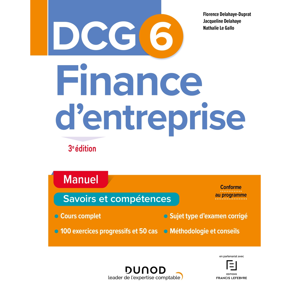 DCG 6 Finance d'entreprise - Manuel - 3e éd. (Broché)
