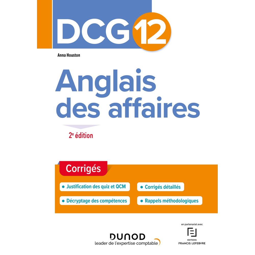 DCG 12 - Anglais des affaires - Corrigés - 2e éd. (Broché)