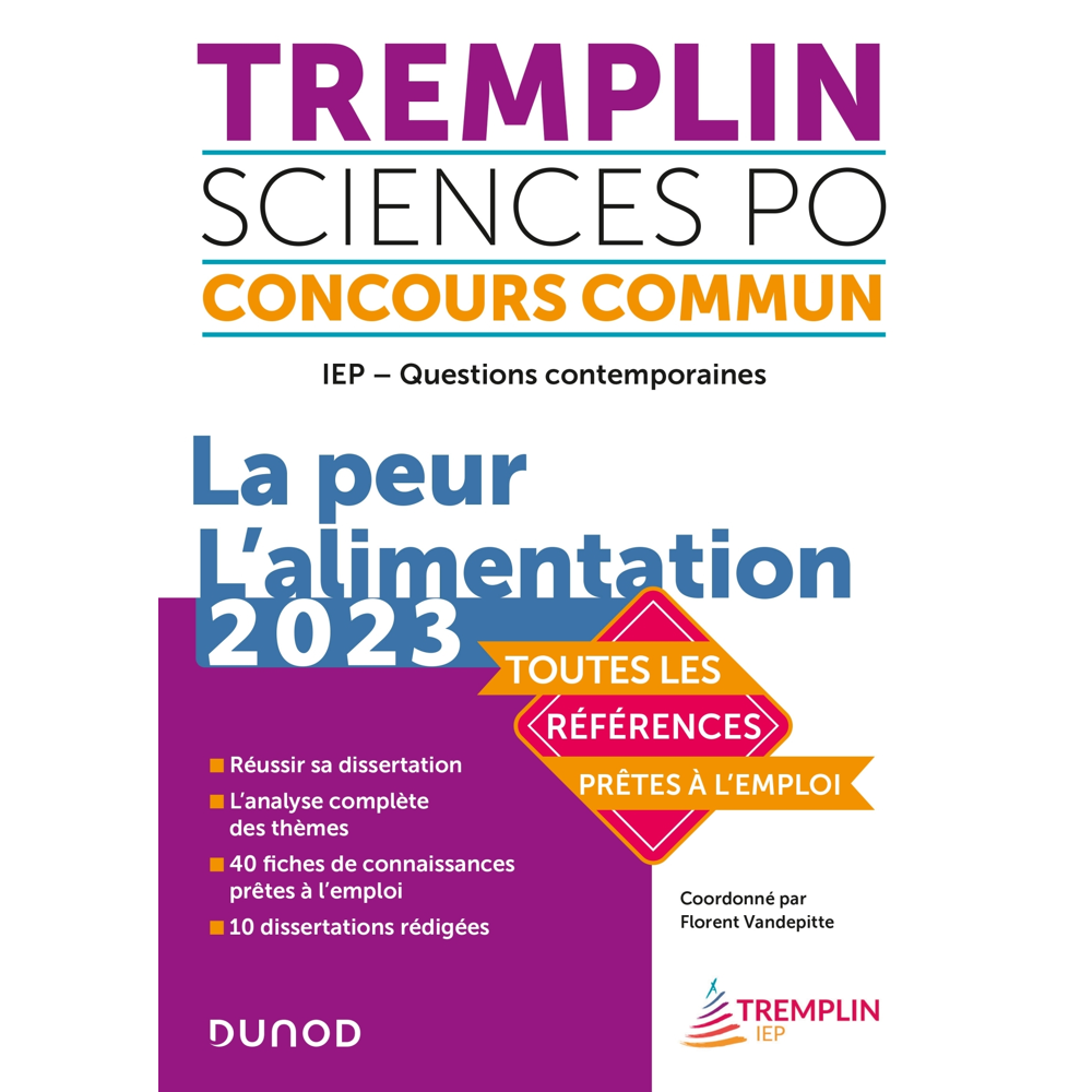 Tremplin Concours IEP Questions contemporaines 2023 - La Peur. L'alimentation (Broché)