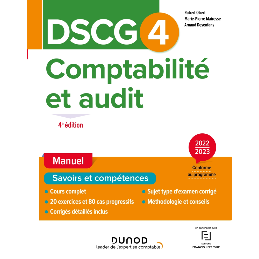DSCG 4 Comptabilité et audit - Manuel 2022/2023 (Broché)