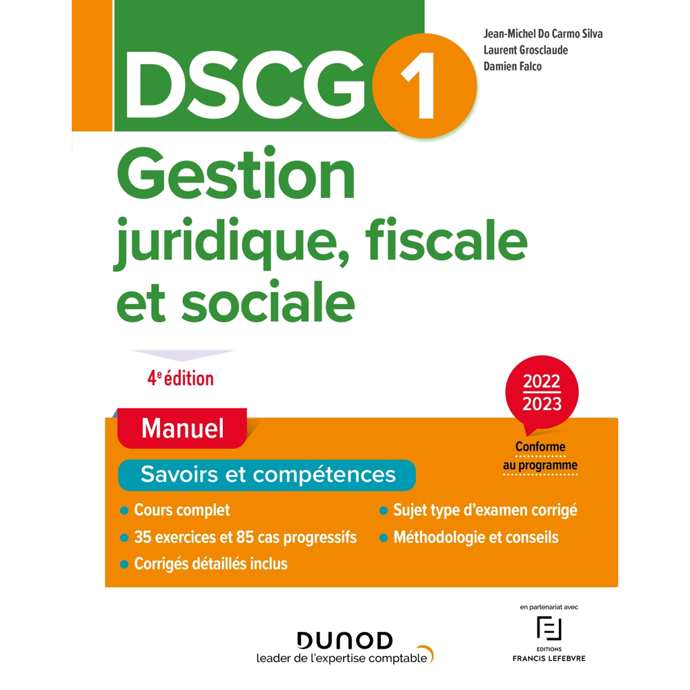 DSCG1 Gestion juridique, fiscale et sociale - Manuel 2022/2023 (Broché)