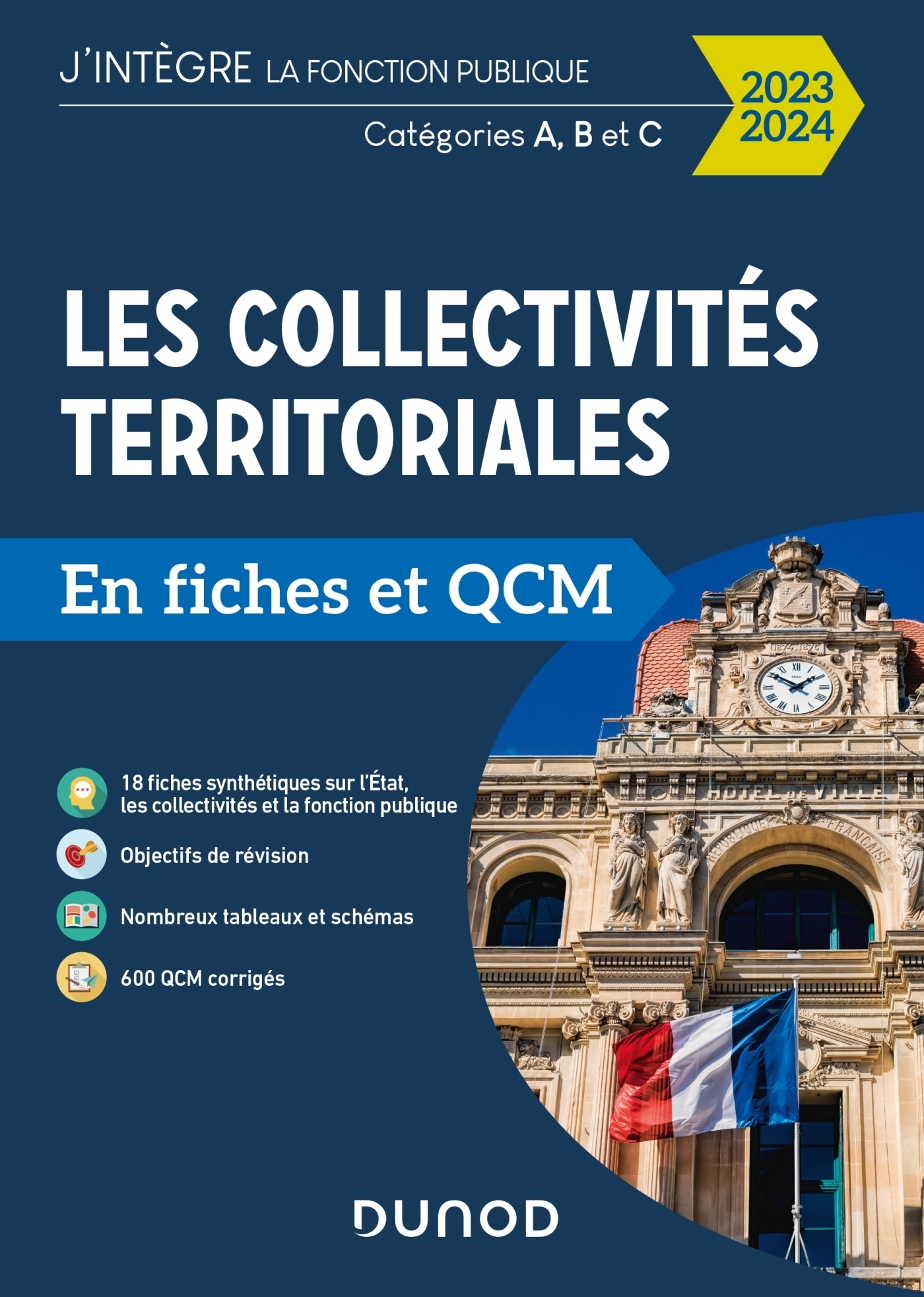 Les collectivités territoriales en fiches et QCM - 2023 2024 - Catégories A, B et C (Broché)