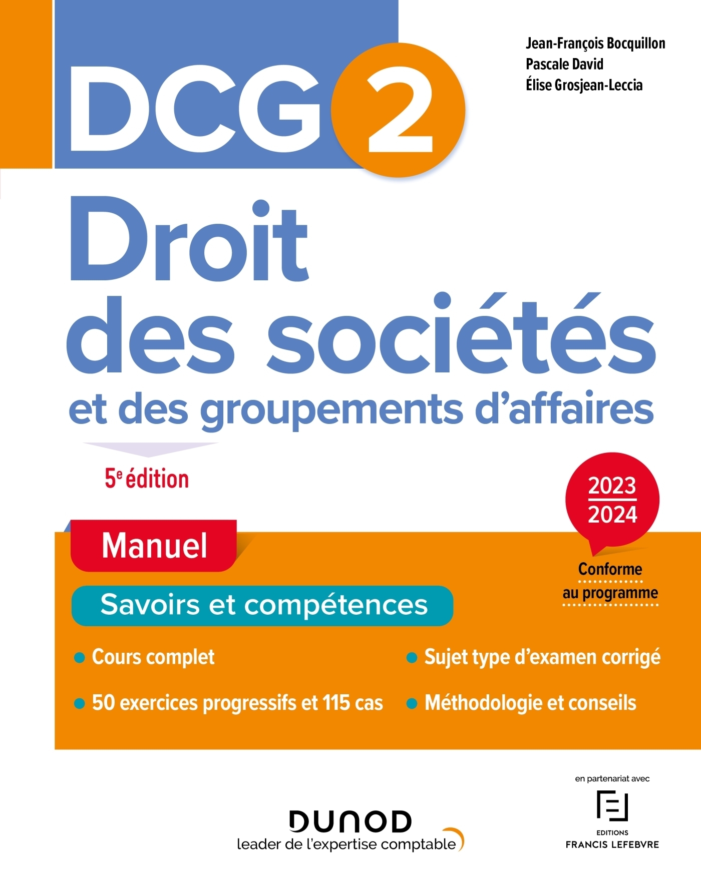 DCG 2 Droit des sociétés et des groupements d'affaires - Manuel 2023-2024 - Manuel 2023-2024 (Broché