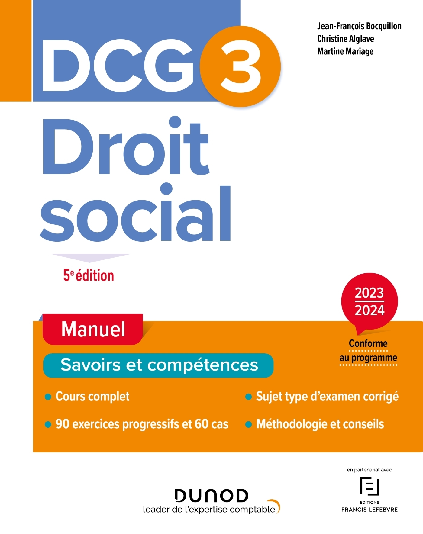 DCG 3 - Droit social - Manuel 2023-2024 (Broché)