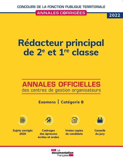 Rédacteur principal de 2e et 1re classe 2022 - Examens professionnels d'avancement de grade et de pr