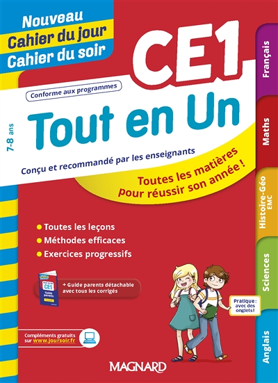 Tout en Un CE1 - Leçons, méthodes et exercices - Nouveau Cahier du jour Cahier du soir (Broché)