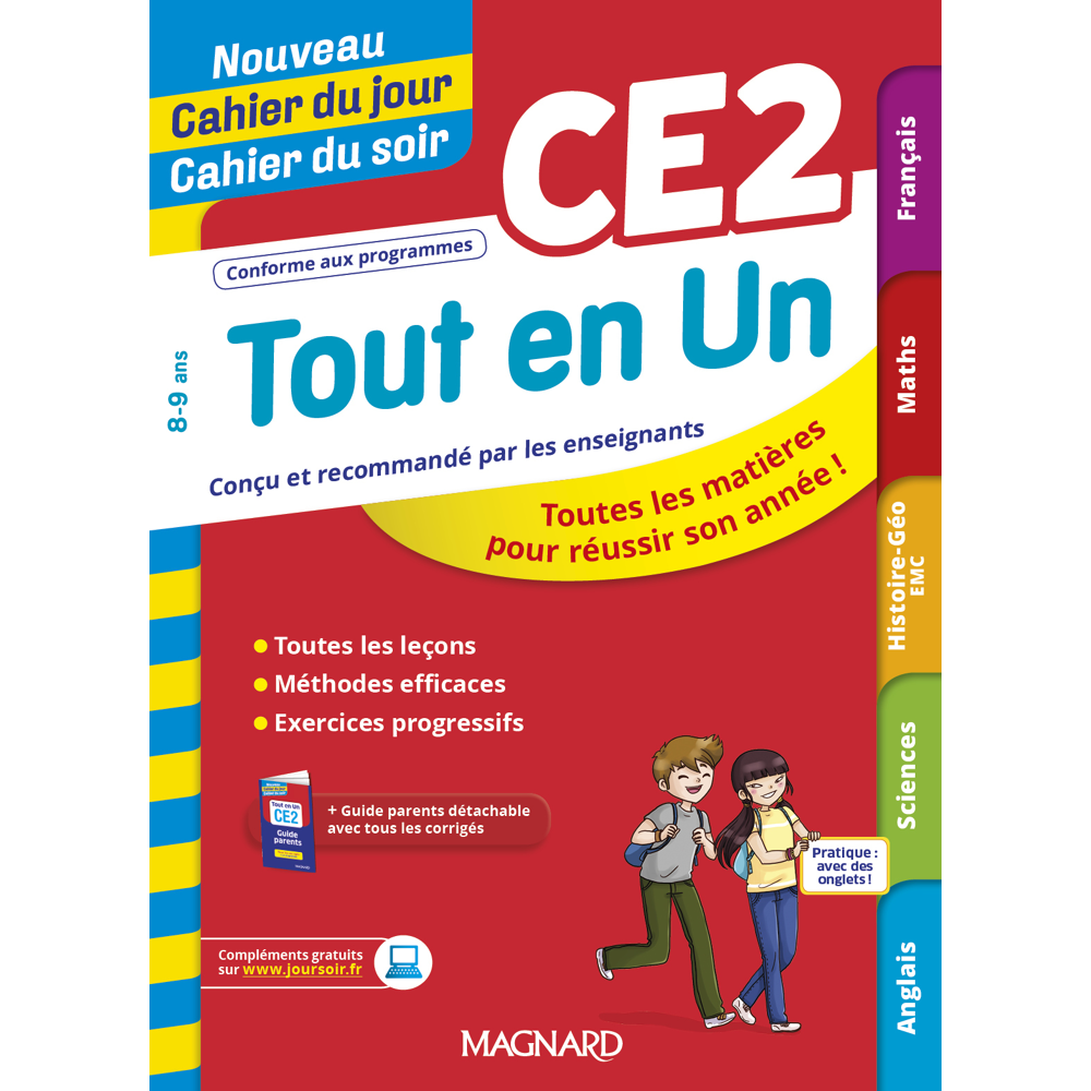 Tout en Un CE2 - Leçons, méthodes et exercices - Nouveau Cahier du jour Cahier du soir - Toutes les