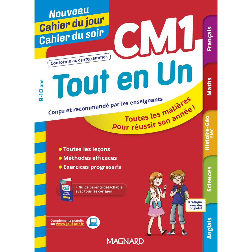 Tout en Un CM1 - Leçons, méthodes et exercices - Nouveau Cahier du jour Cahier du soir - Toutes les