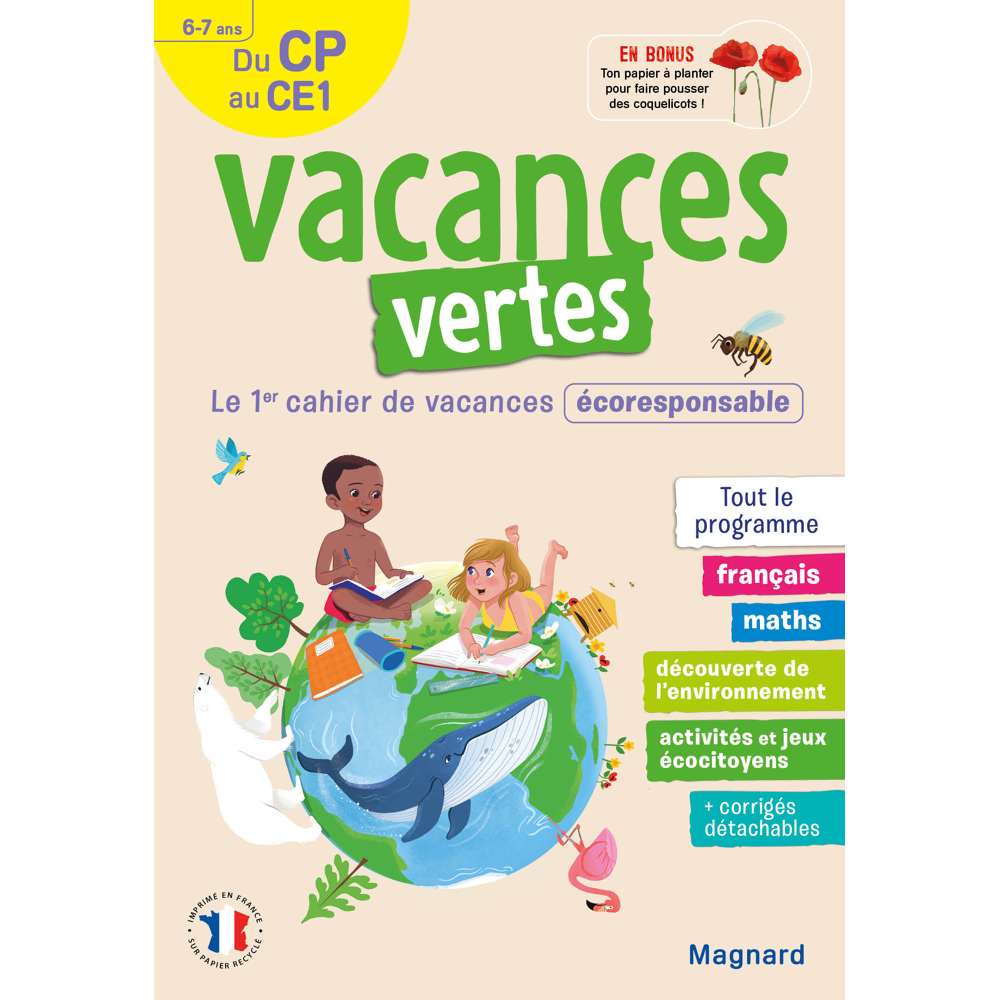 Cahier de vacances 2023, du CP vers le CE1 6-7 ans - Vacances vertes - Le premier cahier de vacances