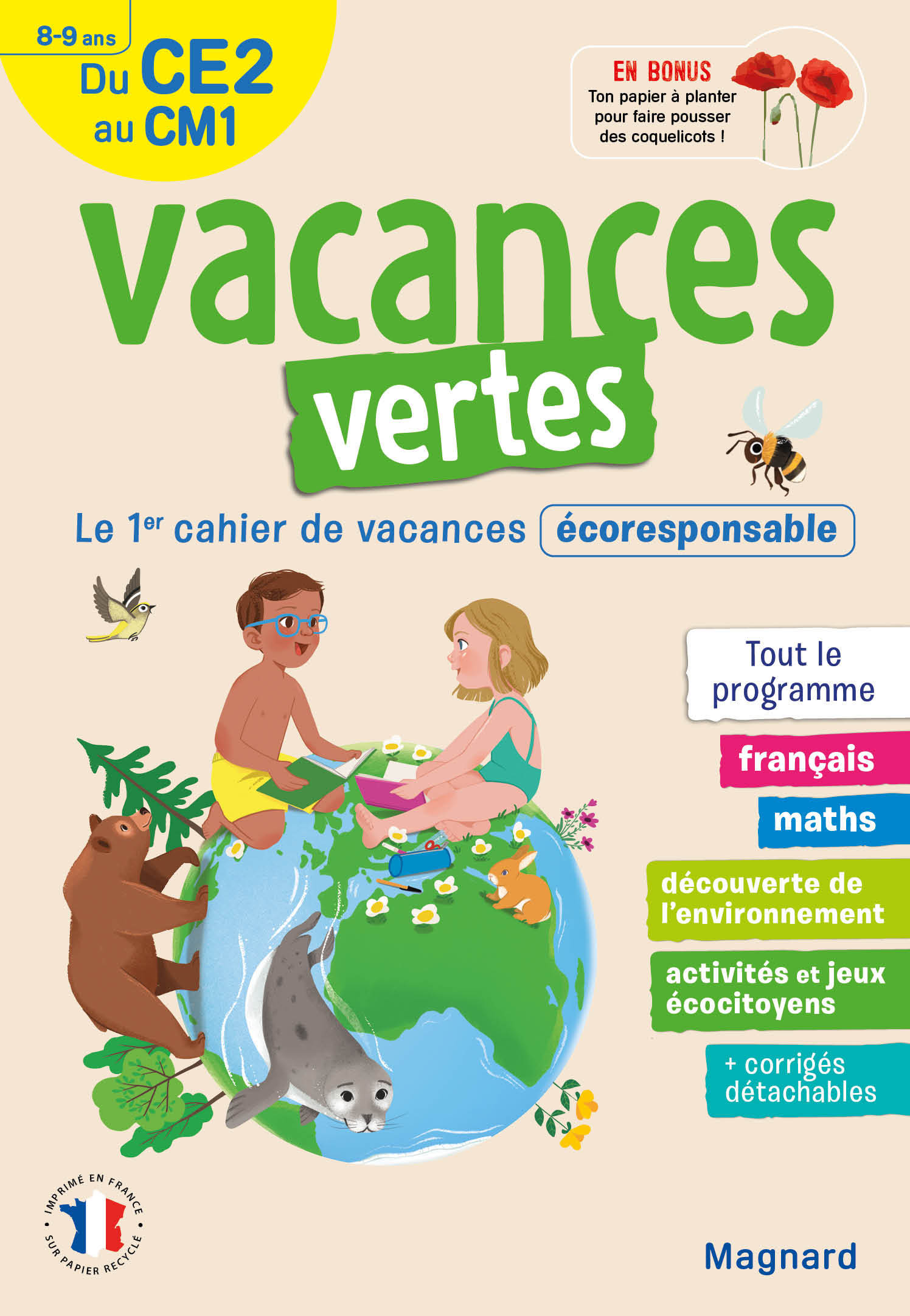 Cahier de vacances 2023, du CE2 vers le CM1 8-9 ans - Vacances vertes - Le premier cahier de vacance