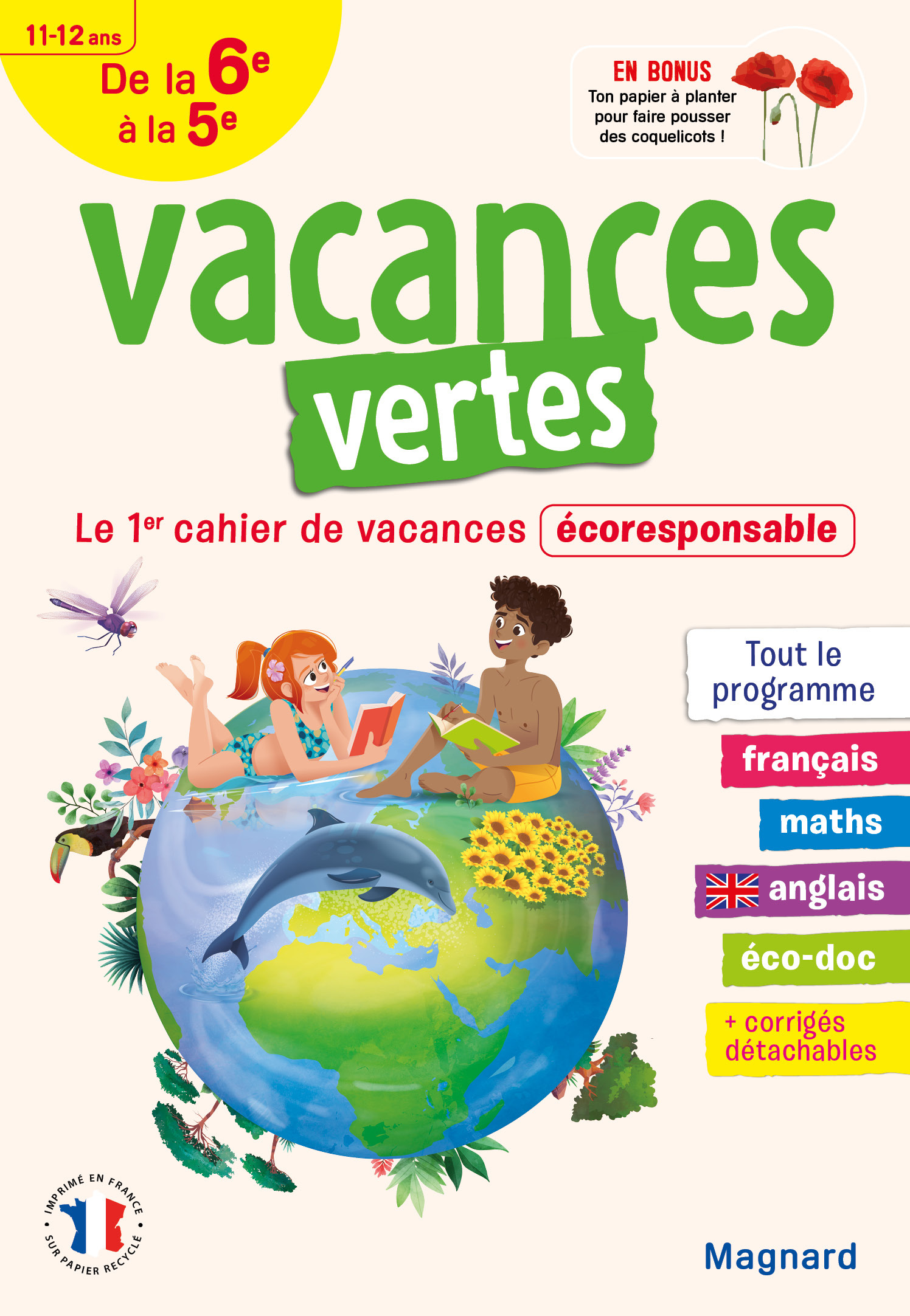 Cahier de vacances 2023, de la 6e vers la 5e - Vacances vertes - Le premier cahier de vacances écore
