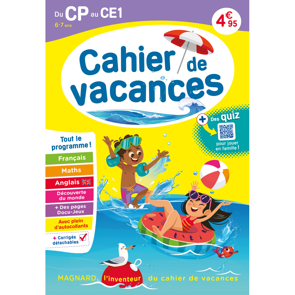 Cahier de vacances 2023, du CP vers le CE1 6-7 ans - Magnard, l’inventeur du cahier de vacances (Bro