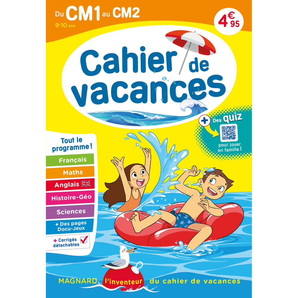 Cahier de vacances 2023, du CM1 vers le CM2 9-10 ans - Magnard, l’inventeur du cahier de vacances (B