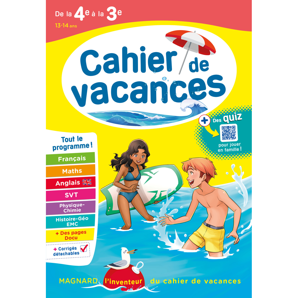 Cahier de vacances 2023, de la 4e vers la 3e - Magnard, l'inventeur des cahiers de vacances (Broché)