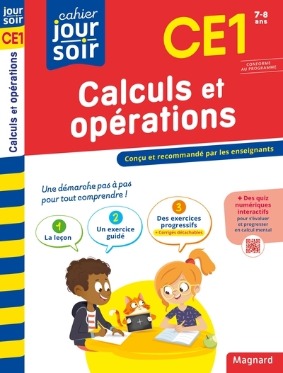 Calculs et opérations CE1 - Cahier Jour Soir - Conçu et recommandé par les enseignants (Broché)