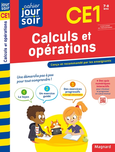 Calculs et opérations CE1 - Cahier Jour Soir - Conçu et recommandé par les enseignants (Broché)
