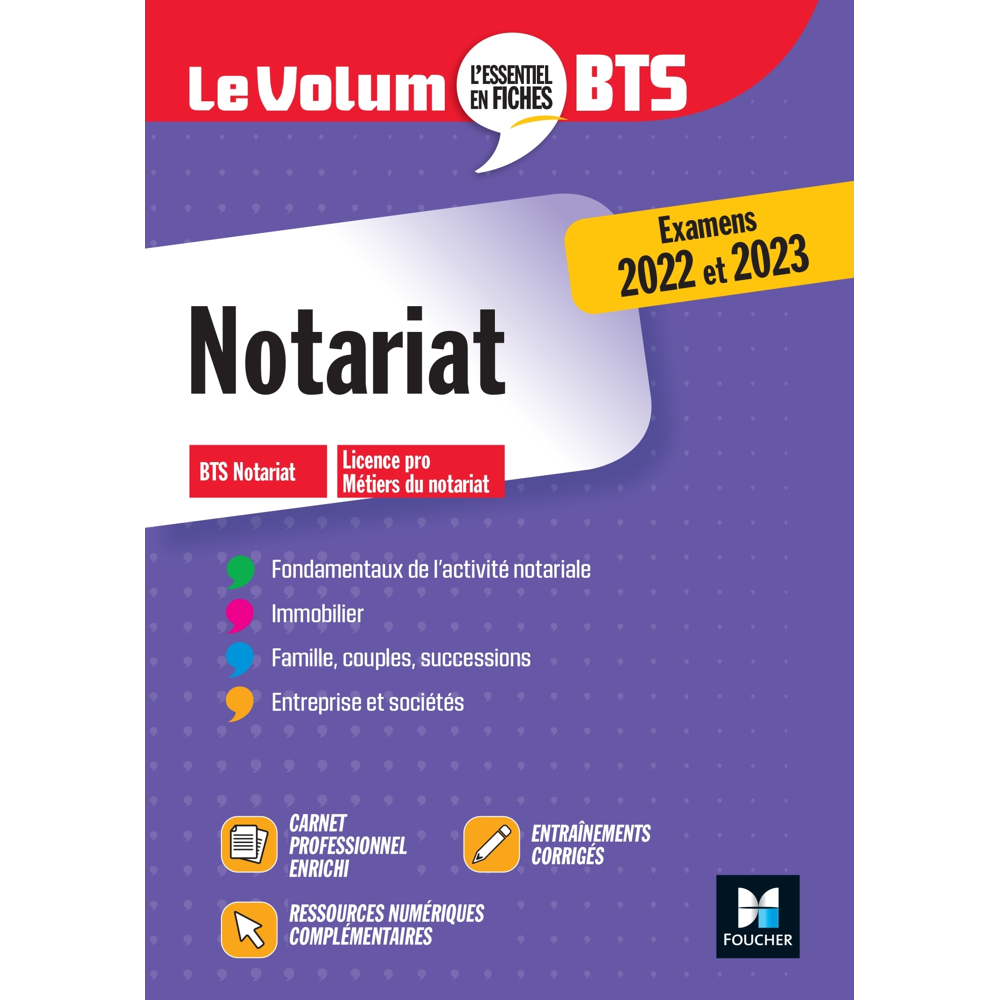 Le Volum' BTS - BTS Notariat - Révision et entraînement (Broché)