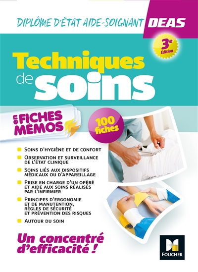 Techniques de soins en fiches mémos - Diplôme d'État d'aide-soignant DEAS 3e ed. - Révision (Broché)