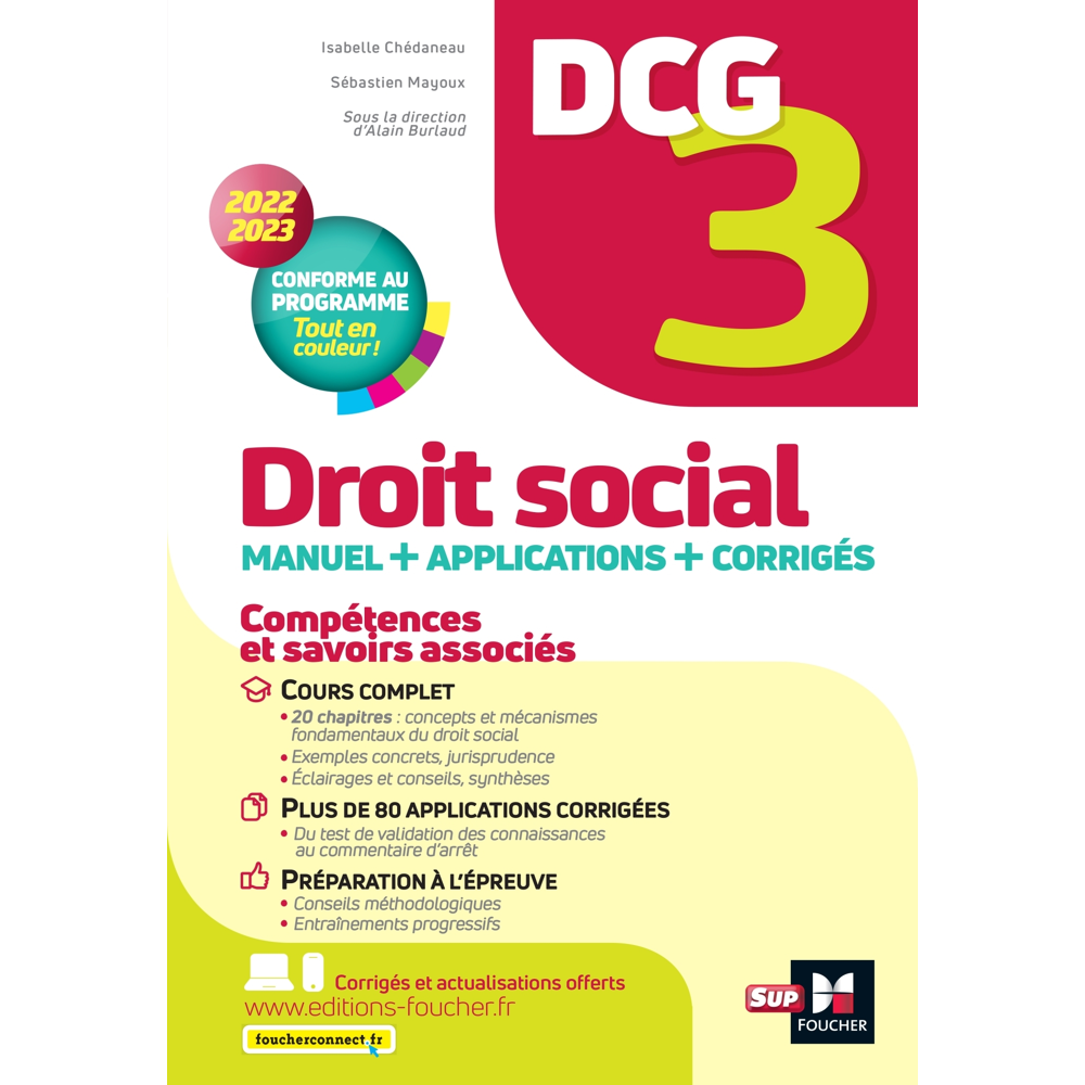 DCG 3 - Droit social - Manuel et applications - Millésime 2022-2023 (Broché)
