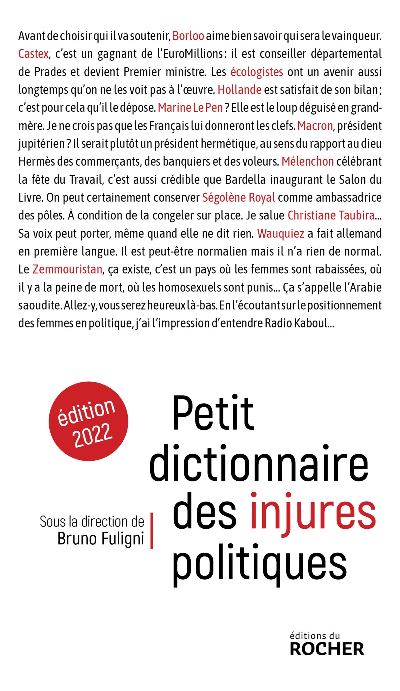 Petit dictionnaire des injures politiques - Edition 2022 (Grand format)