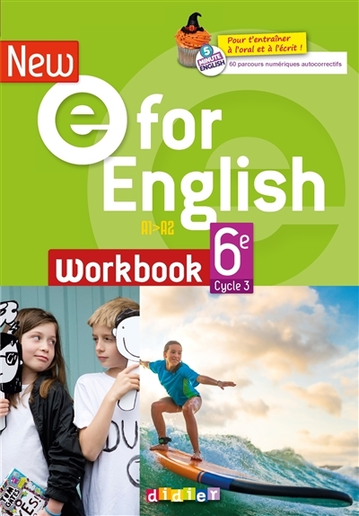 New E For English 6ème - Anglais Ed.2021 - Cahier (Broché)
