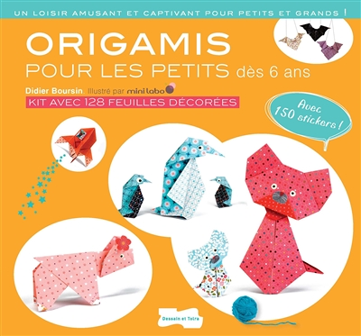 Origamis pour les petits dès 6 ans : kit avec 128 feuilles décorées (Jeunesse)