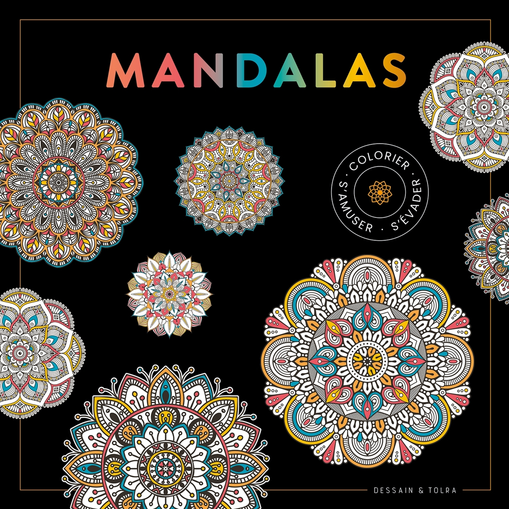 Black coloriage Mandalas - A colorier et à encadrer ! (Broché)