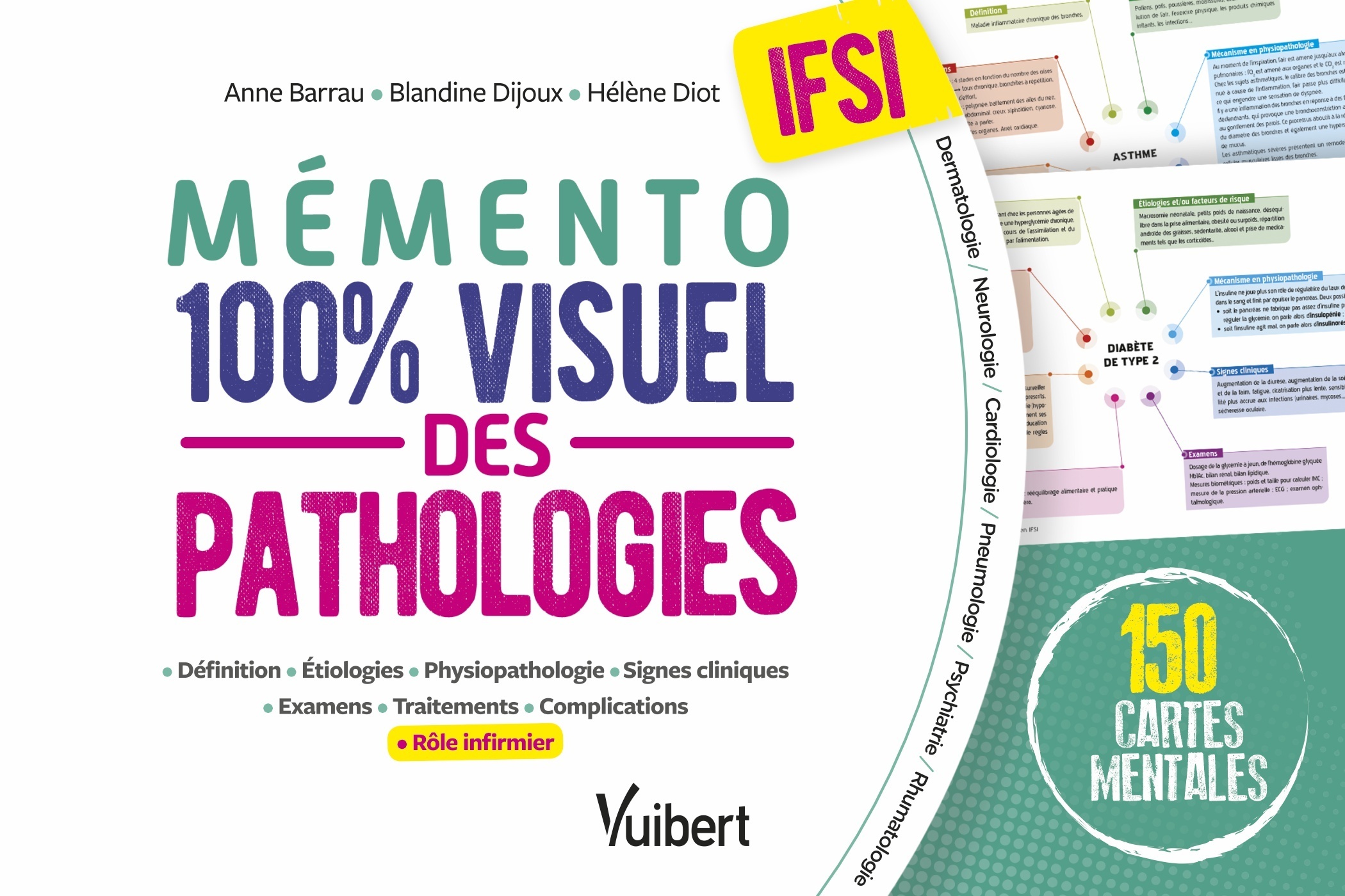 Mémento 100% visuel des pathologies en IFSI - 150 fiches colorées pour mémoriser facilement les path