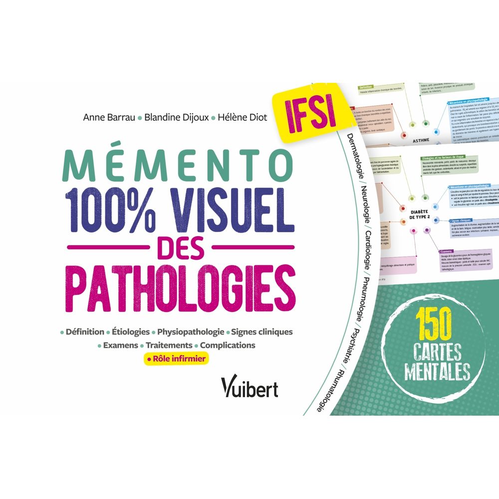 Mémento 100% visuel des pathologies en IFSI - 150 fiches colorées pour mémoriser facilement les path
