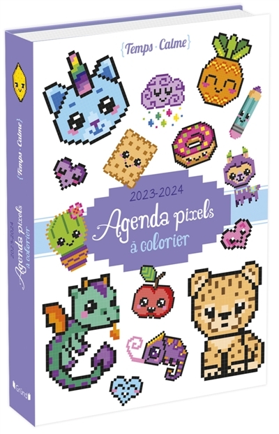 Agenda pixels à colorier 2023-2024 (Relié)
