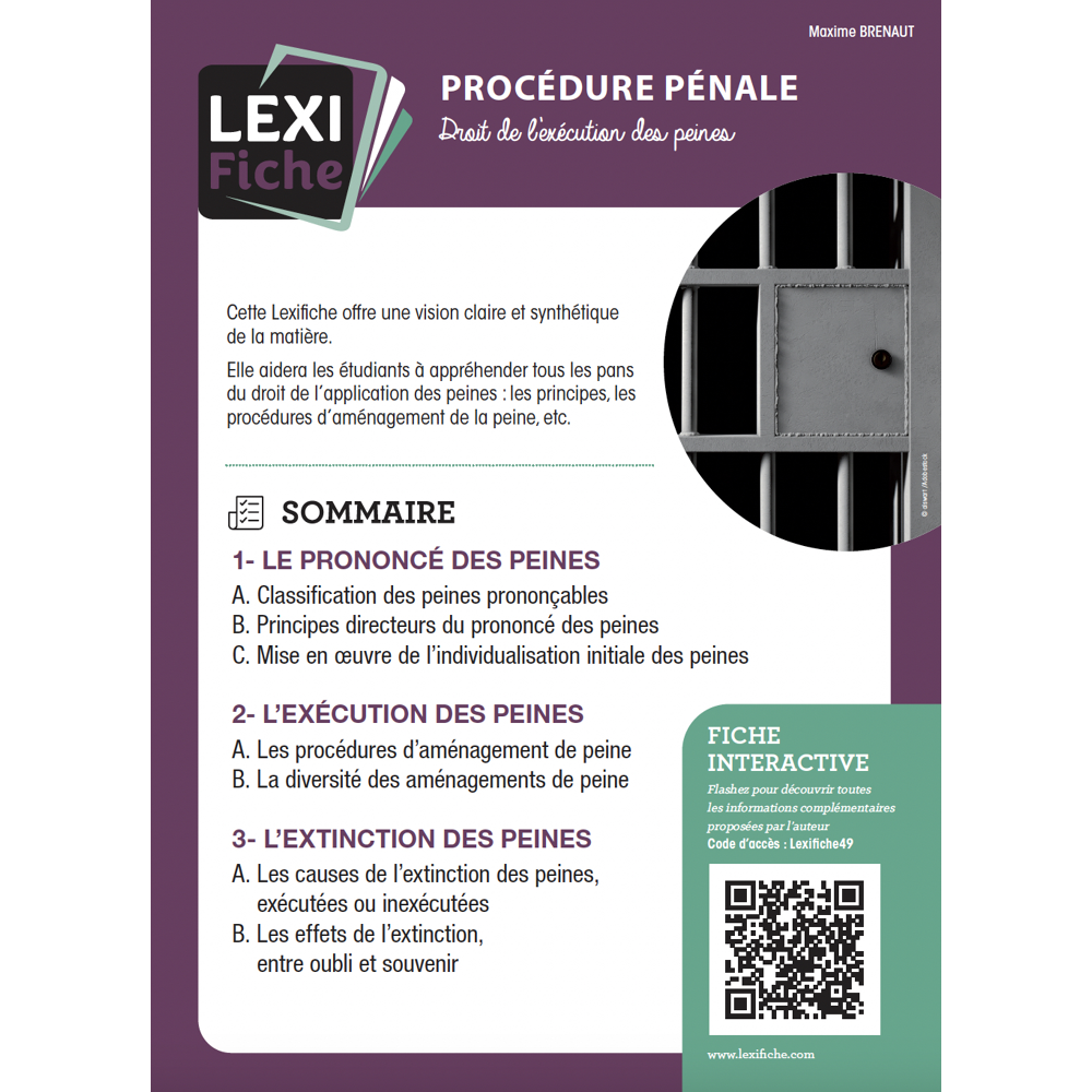 Procédure pénale (2e edition) - Droit de l'éxécution des peines (Broché)