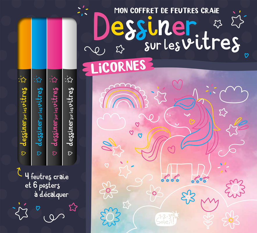 DESSINER SUR LES VITRES LICORNES (Coffret)
