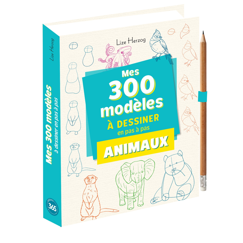 Mes 300 modèles d'animaux à dessiner en pas à pas (Jeunesse)