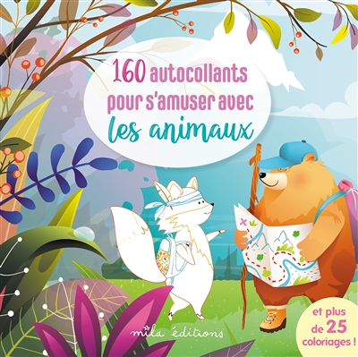 160 autocollants pour s'amuser avec les animaux - Plus 23 décors à colorier ! (Spirale)
