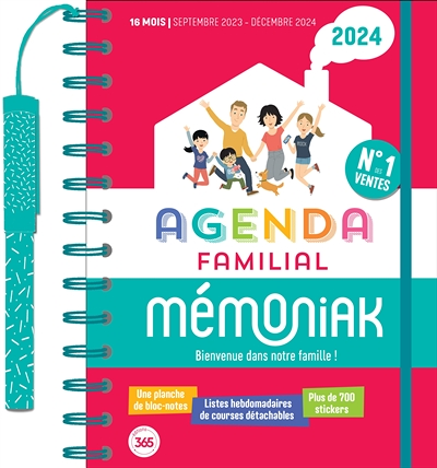 L'essentiel agenda familial Mémoniak 2024 (Spirale)