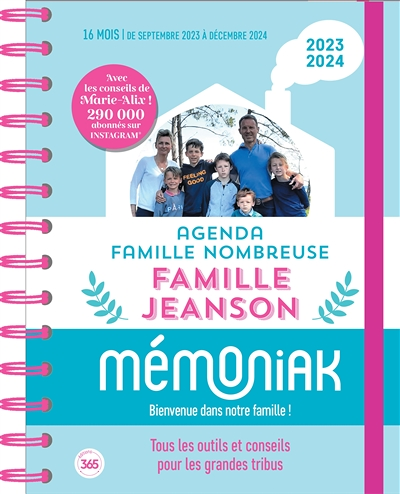 Agenda familial famille nombreuse Mémoniak 2024 avec Marie Alix Jeanson (Broché)