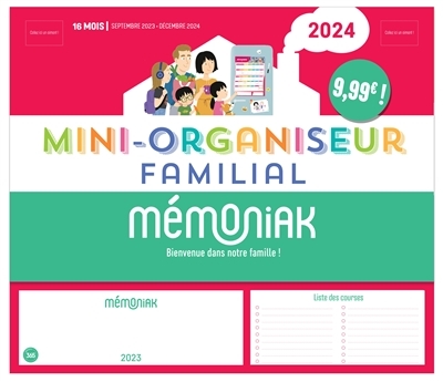 Mini-organiseur familial 2024 - 16 mois, de septembre 2023 à décembre 2024 (Broché)