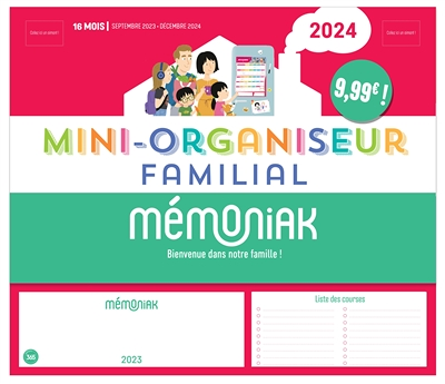Mini-organiseur familial 2024 - 16 mois, de septembre 2023 à décembre 2024 (Broché)