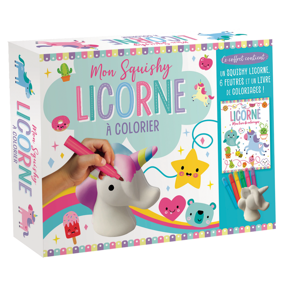 MON SQUISHY À COLORIER - LICORNES NE (Coffret)